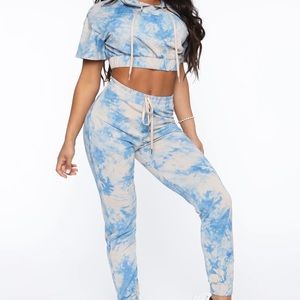 Tied To The Chill Tie Dye Jogger Lounge Set - Blue/combo
